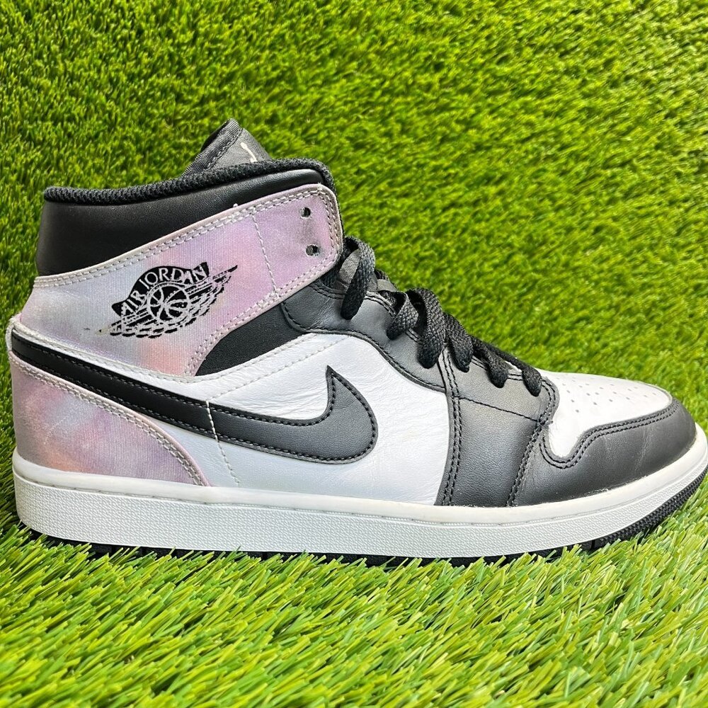 Nike Air Jordan 1 Mid SE Mens Size 10.5 Black White‎ Basketball Shoes Sneakers